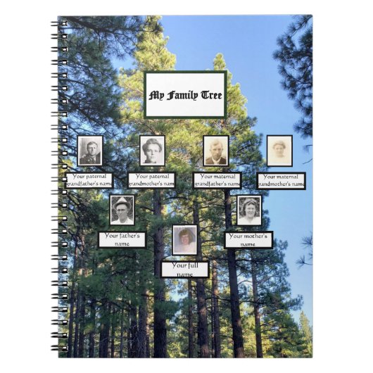 Pine Tree Forest Three Generation Family Tree Notizblock (Vorderseite)