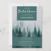 Pine Tree Forest Watercolor Grünes Brautparty Einladung (Vorderseite)