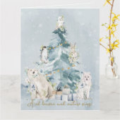 Pine Tree Forest Watercolor Weihnachten Karte (Gelbe Blume)