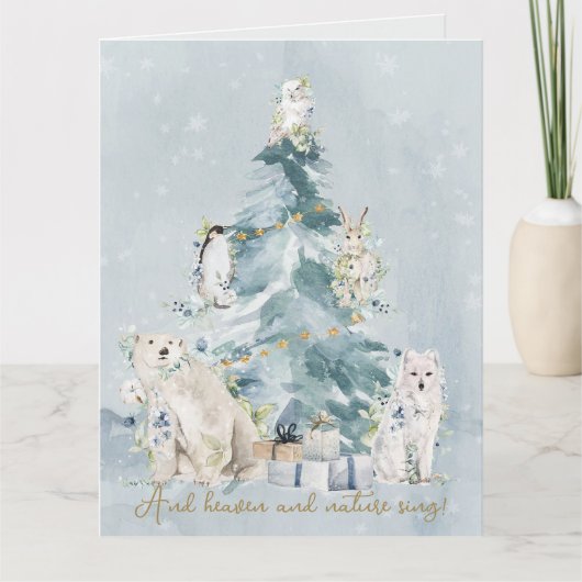 Pine Tree Forest Watercolor Weihnachten Karte (Vorderseite)