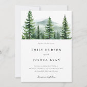 Pine Tree Forest Wedding Einladung (Vorderseite)