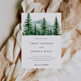 Pine Tree Forest Wedding Einladung