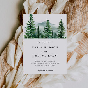 Pine Tree Forest Wedding Einladung