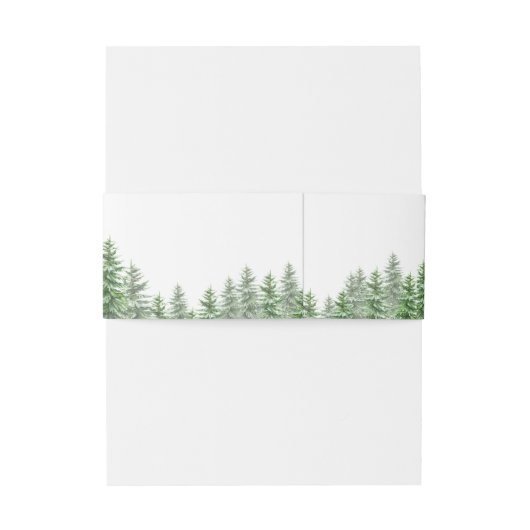 Pine Tree Forest Wedding Einladungsbanderole (Rückseitenbeispiel)