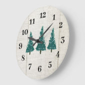 Pine Tree Forest Wilderness Große Wanduhr (Winkel)