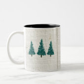 Pine Tree Forest Wilderness Zweifarbige Tasse (Links)