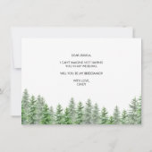 Pine Tree Forest wird meine Bridesmaid Card sein Dankeskarte (Rückseite)
