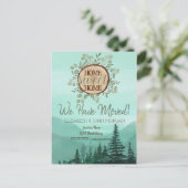 Pine Tree Forest Wood Thema Zuhause Sweet Zuhause Ankündigungspostkarte (Stehend Vorderseite)