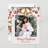 Pine Tree Foto Rahmen Weihnachtskarte Postkarte (Vorne/Hinten)
