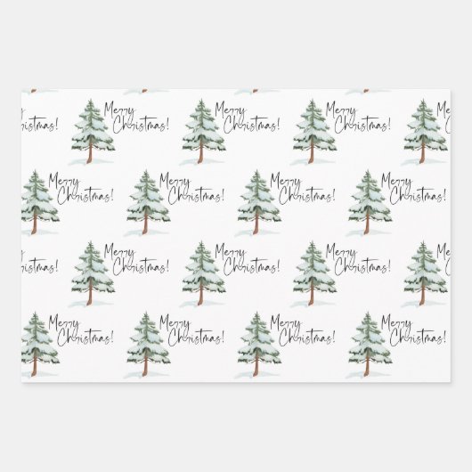 Pine Tree Frohe Weihnachten Geschenkpapier Set (Vorderseite 2)