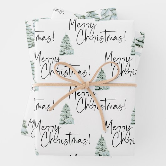 Pine Tree Frohe Weihnachten Geschenkpapier Set (Beispiel)
