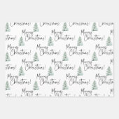Pine Tree Frohe Weihnachten Geschenkpapier Set (Vorderseite)