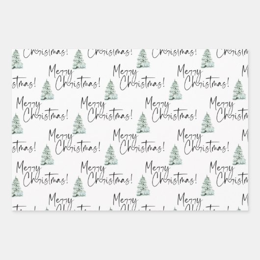 Pine Tree Frohe Weihnachten Geschenkpapier Set (Vorderseite)