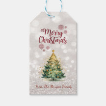 Pine Tree, Glittery Bokeh Holiday