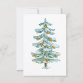 Pine Tree, Gold Balls, Lights Christmas Party Einladung (Rückseite)