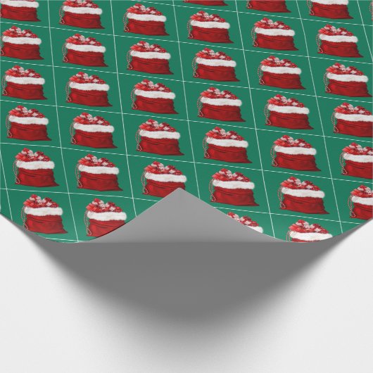 Pine Tree Green Red White Frohe Weihnachtsgeschenk Geschenkpapier (Ecke)