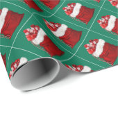 Pine Tree Green Red White Frohe Weihnachtsgeschenk Geschenkpapier (Rolleneckpunkt)