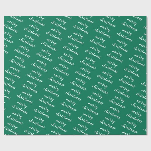 Pine Tree Green Template Merry Christmas Text Gift Geschenkpapier (Flach)
