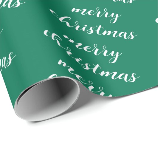 Pine Tree Green Template Merry Christmas Text Gift Geschenkpapier (Rolleneckpunkt)
