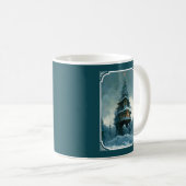 Pine Tree House im Winter | Weihnachtsbaum Kaffeetasse (VorderseiteRechts)