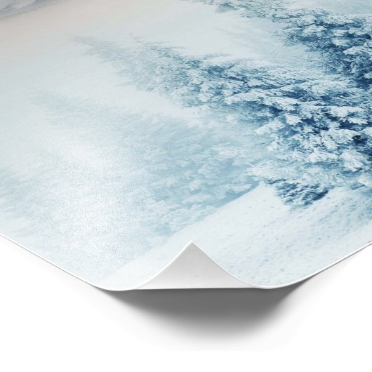 Pine Tree im frischen Schnee Fotodruck (Ecke)