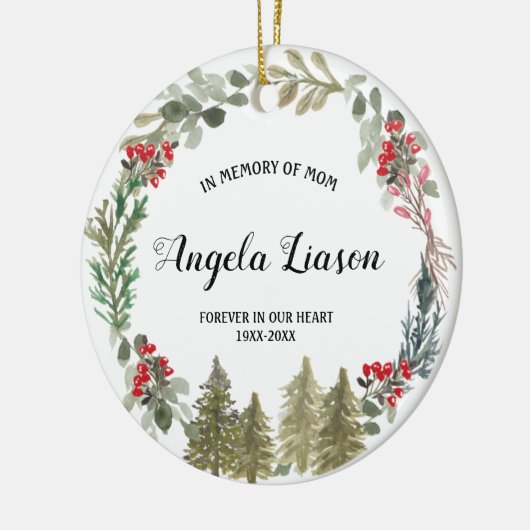 Pine Tree im Gedächtnis der Weihnachtszeit der Mam Keramik Ornament (Links)