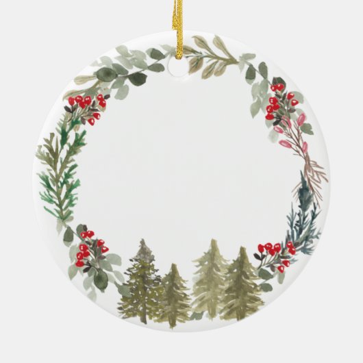 Pine Tree im Gedächtnis der Weihnachtszeit der Mam Keramik Ornament (Hinten)