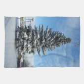 Pine Tree in Snow Küchentuch (Horizontal)