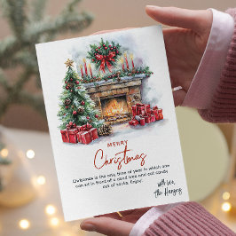 Pine Tree Kamin und präsentiert Custom Christmas Feiertagskarte