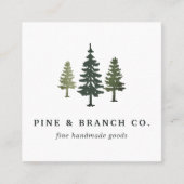Pine Tree Logo Quadratische Visitenkarte (Vorderseite)