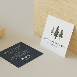 Pine Tree Logo Quadratische Visitenkarte