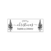 Pine-tree Merry Christmas Script-Individuelle Name Permastempel (Design)