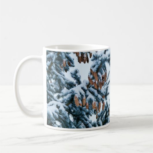 Pine Tree mit Cones und Schnee Tasse (Links)