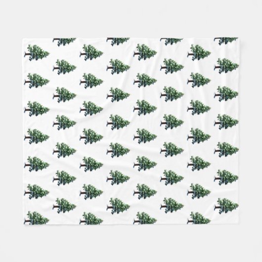Pine Tree mit Schnee Weihnachts-Weihnachtsmuster Fleecedecke (Vorderseite (Horizontal))