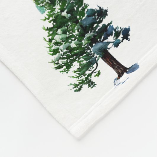 Pine Tree mit Schnee Weihnachts-Weihnachtsmuster Fleecedecke (Ecke)