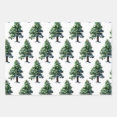 Pine Tree mit Schnee Weihnachts-Weihnachtsmuster Geschenkpapier Set (Vorderseite 2)