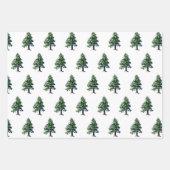 Pine Tree mit Schnee Weihnachts-Weihnachtsmuster Geschenkpapier Set (Vorderseite)