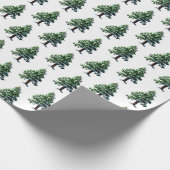 Pine Tree mit Schneeflocken Geschenkpapier (Ecke)