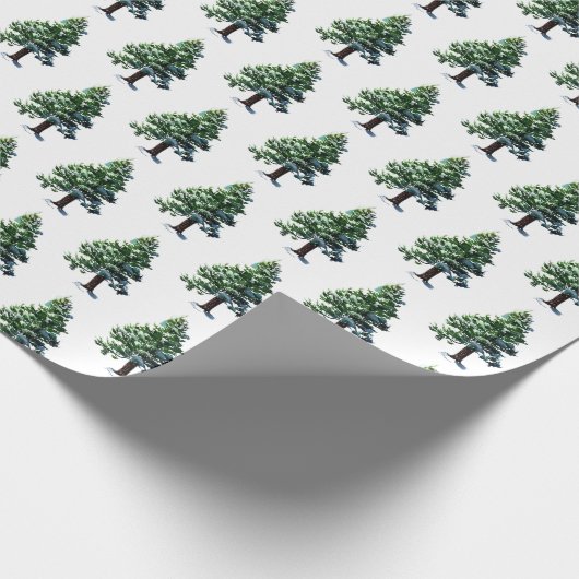 Pine Tree mit Schneeflocken Geschenkpapier (Ecke)