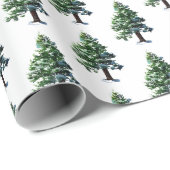 Pine Tree mit Schneeflocken Geschenkpapier (Rolleneckpunkt)