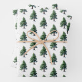 Pine Tree mit Schneeflocken Geschenkpapier Set (Beispiel)