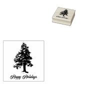 Pine Tree mit Snow Script Happy Holiday Weihnachte Gummistempel (Stempel)