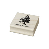 Pine Tree mit Snow Script Happy Holiday Weihnachte Gummistempel (Stempel)