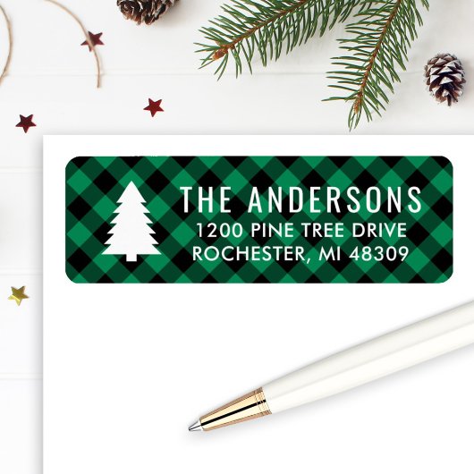Pine Tree Modern Green Buffalo Karierter Urlaub