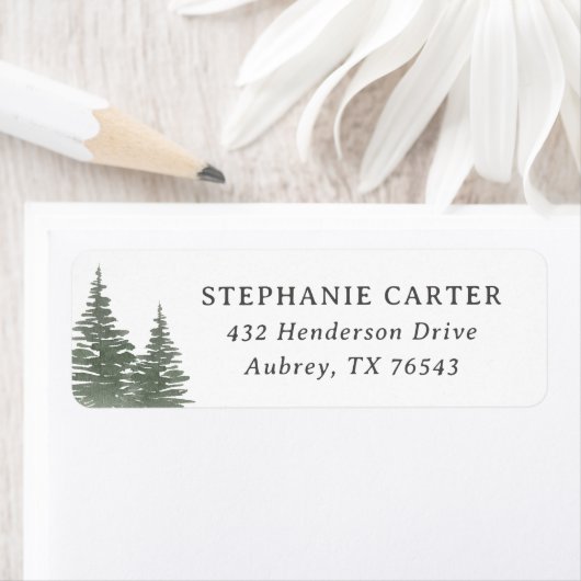 Pine Tree Mountain Baby Dusche Rücksendeadresse (Insitu)