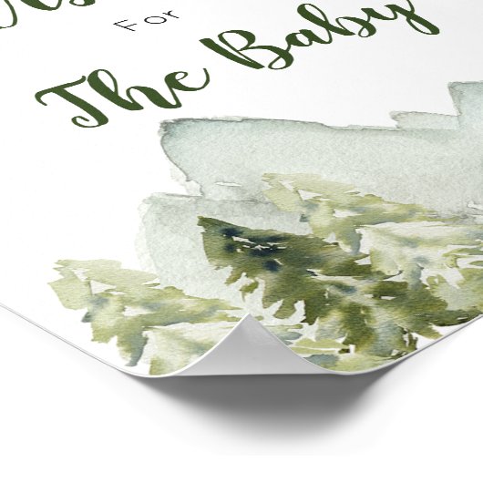 Pine Tree Mountain Baby Dusche Wünsche für Baby Poster (Ecke)