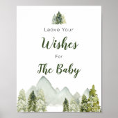 Pine Tree Mountain Baby Dusche Wünsche für Baby Poster (Vorne)