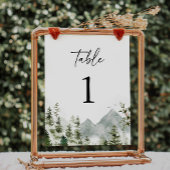 Pine Tree Mountain Elegante Hochzeit Tischnummer