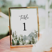 Pine Tree Mountain Elegante Hochzeit Tischnummer