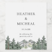 Pine Tree Mountain Gastgeschenke Hochzeiten Weinetikett (Einzelnes Label)